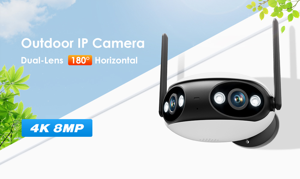 2K 4MPHD Panoramic POE IP Camera Dual Lens 180 Wide View Wifi Camera